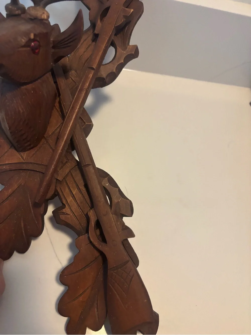 Vintage Carved Wood Deer Hunting Wall Plaque Rifle & Antlers Rustic Cabin Decor